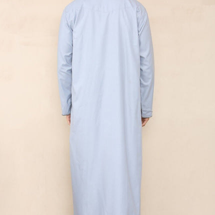 Mens Blue Thobe Jubba Saudi Islamic Arab Eid Emirati Kaftan Jubbah Tassel Robe