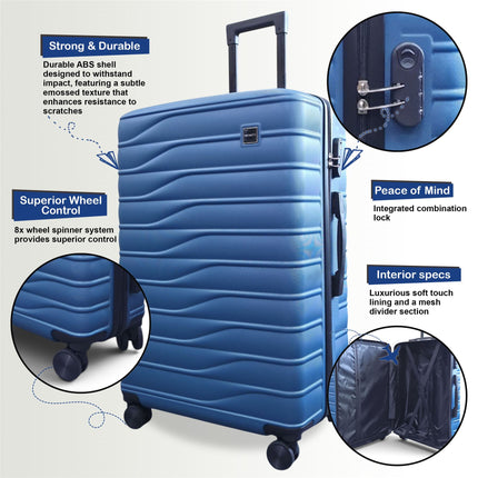 Hard Shell Cabin  56 x 36 x 23 cm Luggage Suitcase Suitable for Easyjet, Ryanair