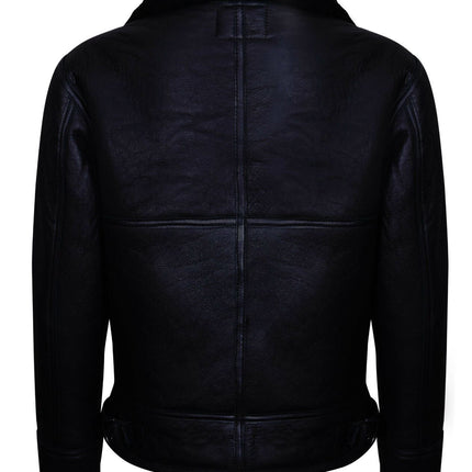 Mens B3 WW2 Leather Sheepskin Aviator Flying Jacket-Charleston