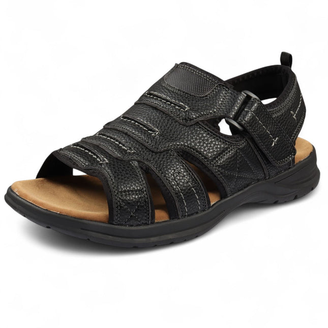 Men's Black Lightweight Open Toe Casual Sandals
