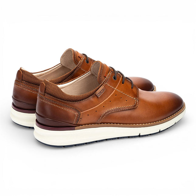 Pikolinos Men's Brown Leather Lace-Up Sneaker Trainers Shoes - Manacor