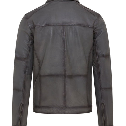 Men's Vintage Classic Short Soft Leather Biker Jacket