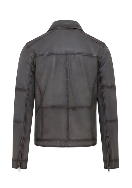 Men's Vintage Classic Short Soft Leather Biker Jacket