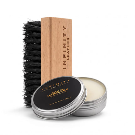 Leather Balm & Nylon Brush Leather Care Set