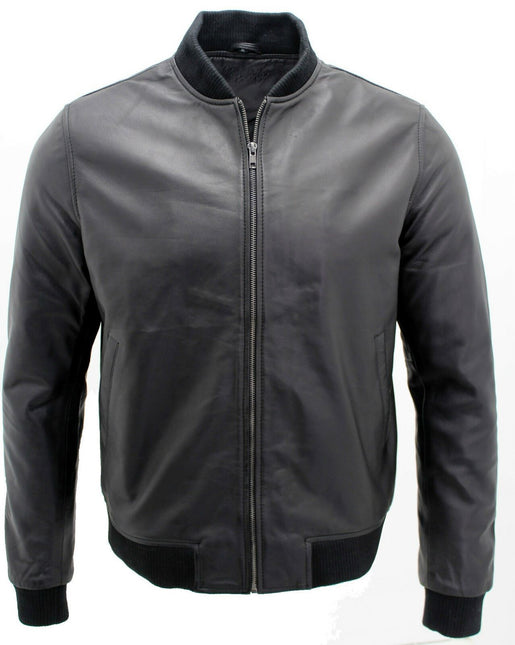 Mens Retro Varsity Leather Bomber Jacket-Pretoria