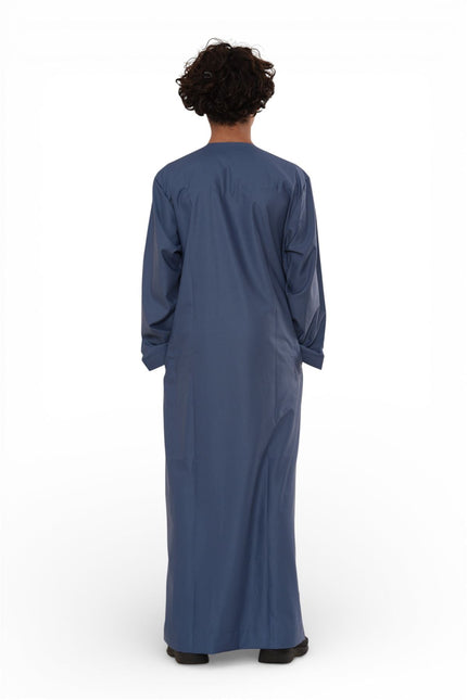 Kids Boys Eid Blue Moroccan Jubba Robe Djellaba Ramadan Eid Thobe - K-HM11