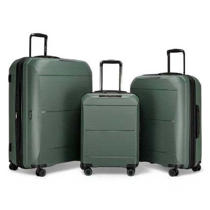 Expandable Hard Shell PP 8 Wheel Luggage Travel Cabin Holiday Bags Suitcase Set