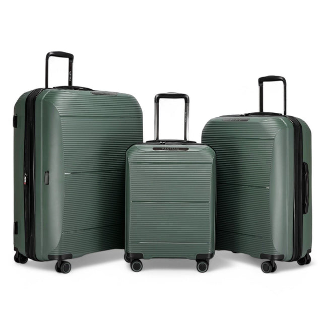 Expandable Hard Shell PP 8 Wheel Luggage Travel Cabin Holiday Bags Suitcase Set