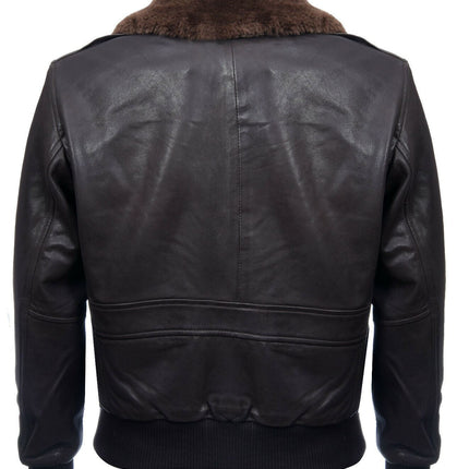 Men's Air Force A2 Brown Aviator Leather Bomber Jacket-Sao Paulo