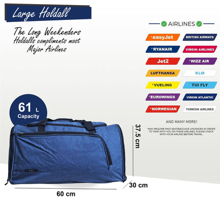 Extra Large Duffel Weekend Holdall Carry-On Cabin Bag Gym Sports Travel Bag