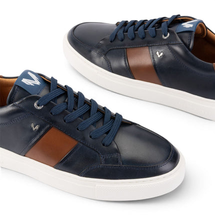 Martinelli Men's Blue Leather Sneakers Trainer Shoes - Hastings