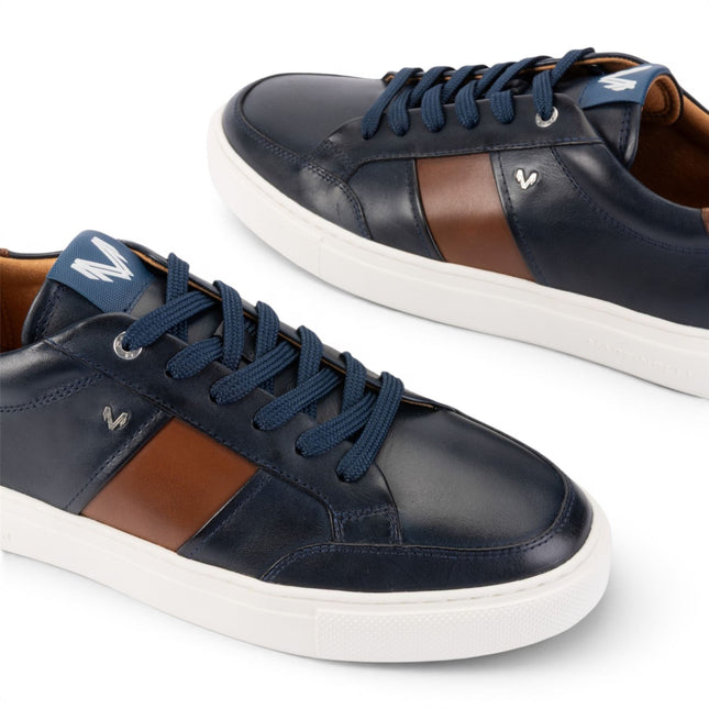 Martinelli Men's Blue Leather Sneakers Trainer Shoes - Hastings