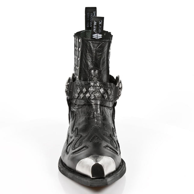 New Rock Black Metal Gothic Ankle Boots - 7950P-S1