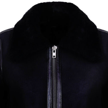 Womens Black B3 Sheepskin Leather Jacket-Campinas