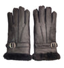 Infinity Leather Mens Black Luxury Sheepskin Leather Gloves With Buckle