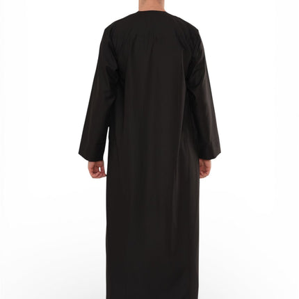 Men's Eid Black Moroccan Jubba Robe Djellaba Ramadan Eid Thobe - HM11