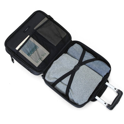 17" Black Wheeled Laptop Briefcase 1680D Polyester 4 Wheel Business Bag
