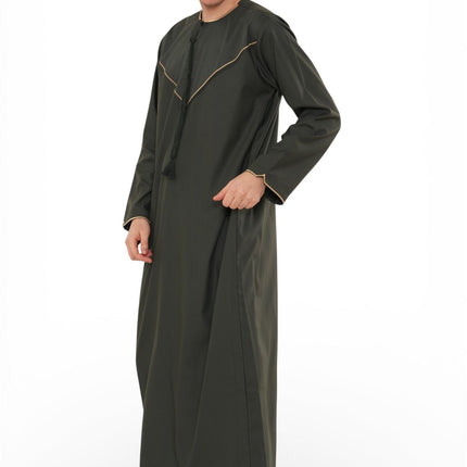 Men's Ramadan Green Moroccan Jubba Robe Djellaba Eid Thobe - TT-007