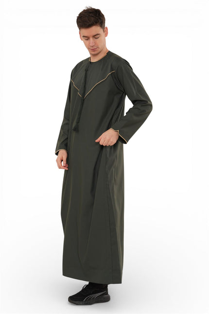 Men's Ramadan Green Moroccan Jubba Robe Djellaba Eid Thobe - TT-007