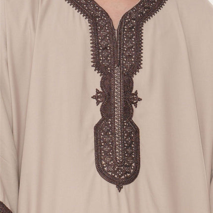 Men's Salmon Burgundy Moroccan Thobe Robe Djellaba Gandoura Eid Jubba- HM66