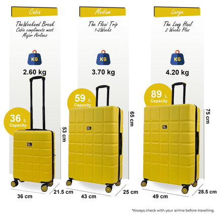 Hard Shell Classic 4 Wheel Travel Suitcase Set