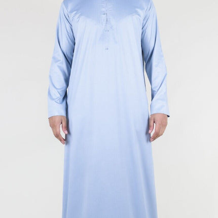 Men's Grey Thobe Robe Satin Emirati Islamic Jubba Eid Slim Fit