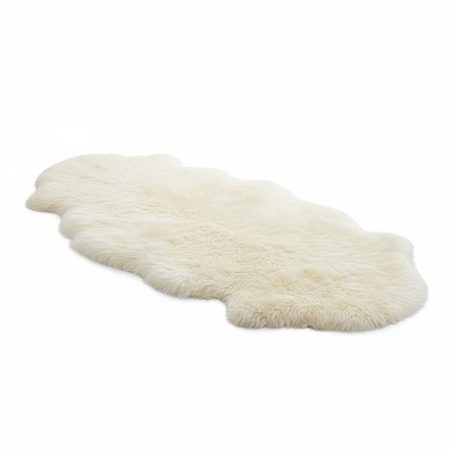 Genuine Sheepskin Cream Double Natural Fluffy Silky Soft Real Wool Rug