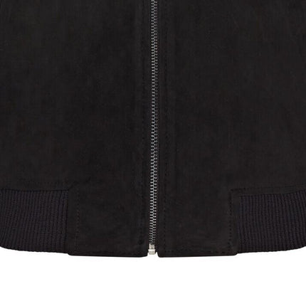 Mens Soft Goat Suede MA-1 Varsity Bomber Jacket  - Dalian