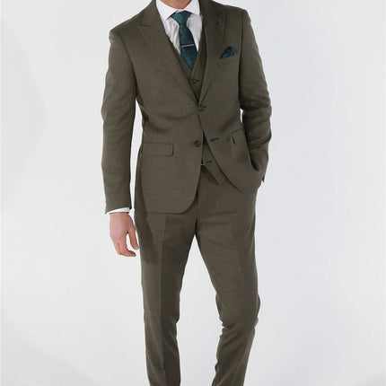Men's 3 Piece Sage Summer Wedding Tailored Fit Suit