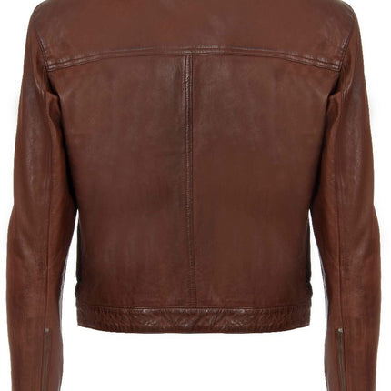Men’s Classic Fitted Leather Biker Jacket-Austin