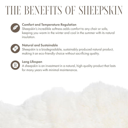 Genuine Ivory Sheepskin Natural Silky Soft Fluffy Real Wool Rug