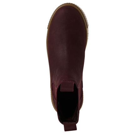 Tamaris Womens Bordeaux Burgundy Leather Chelsea Ankle Boots
