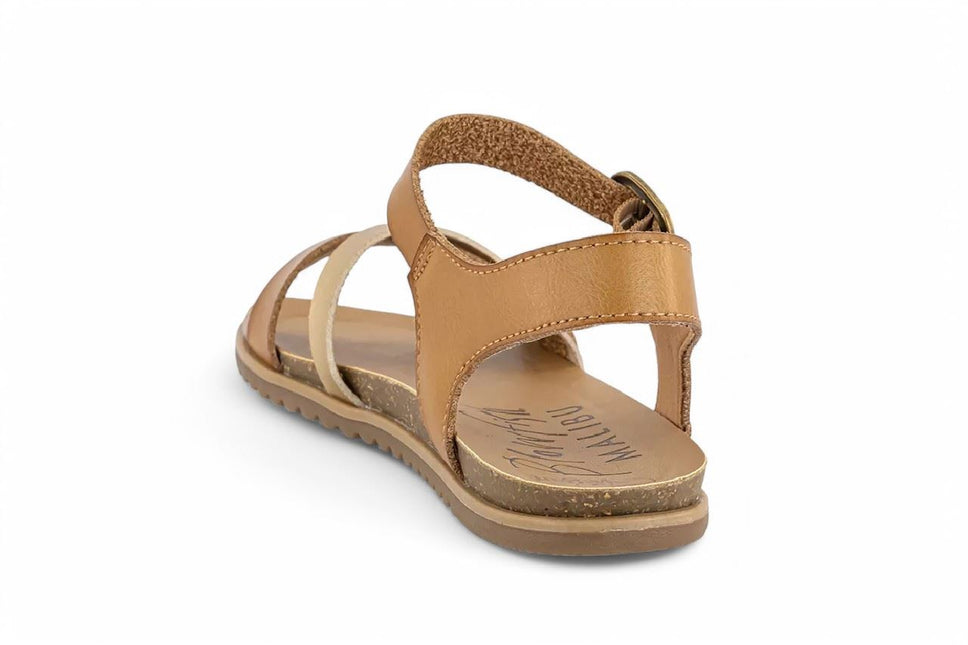 Blowfish Malibu Womens Tan Strappy Buckle Wedge Sandals - Monti-B