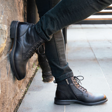 Windsorsmith Mens Black Leather Casual Chelsea Chukka Ankle Boots - Beau