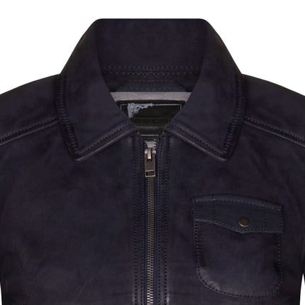 Womens Leather MA-1 Varsity Jacket-Ann Arbor
