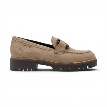 Tamaris Women's Beige Suede Leather Loafer Casual Shoes - 24722-43