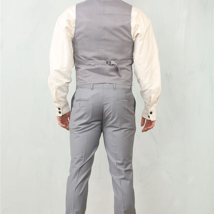 Men's Grey 3 Piece Formal Classic Prom Suit Workwear