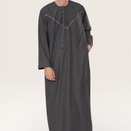 Men's Eid Grey Moroccan Thobe Robe Djellaba Ramadan Eid Jubba- HM10