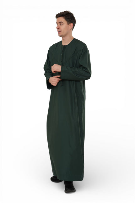 Men's Eid Green Moroccan Jubba Robe Djellaba Ramadan Eid Thobe - HM11