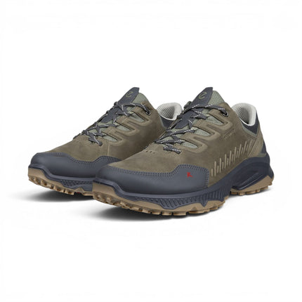 Ecco Men's Green Leather Waterproof Hiking Trainer Sneaker Shoes - Receptor XP