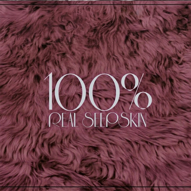 Genuine Burgundy Sheepskin Natural Silky Soft Fluffy Real Wool Rug
