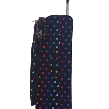 Lightweight Print Suitcases 8 Wheel Luggage Travel Soft Bags Set