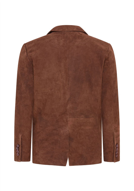 Mens Suede Blazer Jacket Soft Real Italian Leather Fitted Vintage Coat