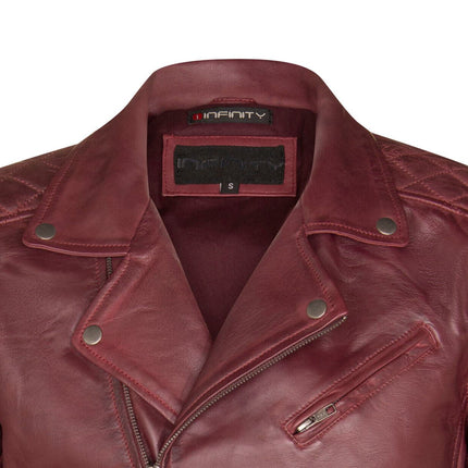 Mens Cross Zip Leather Biker Jacket - Gibraltar