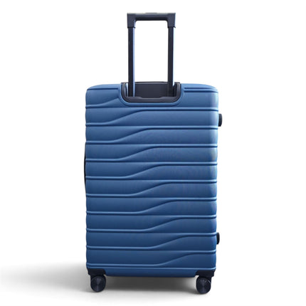 Hardshell Blue Suitcase Set Robust 8 Wheel Luggage Cabin Case Bag