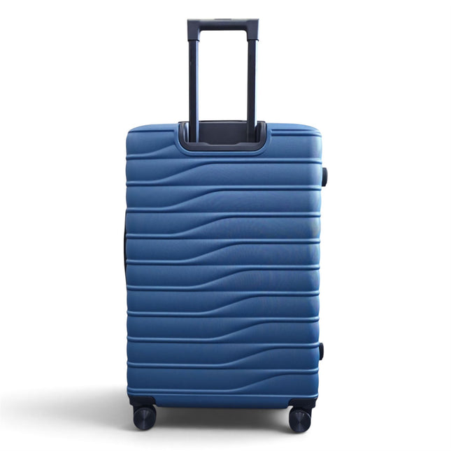 Hardshell Blue Suitcase Set Robust 8 Wheel Luggage Cabin Case Bag
