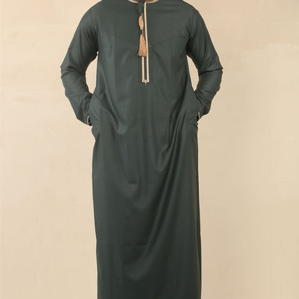 Men's Omani Eid Green Thobe  Saudi Emirati Jubba Robe