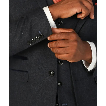 Men's Navy Blue Wool Blend Tweed Formal Blazer