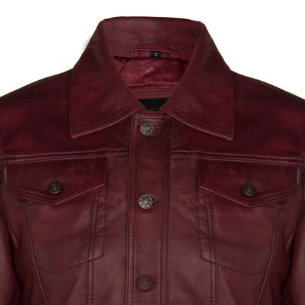 Men’s Retro Leather Trucker Jacket-Constantine