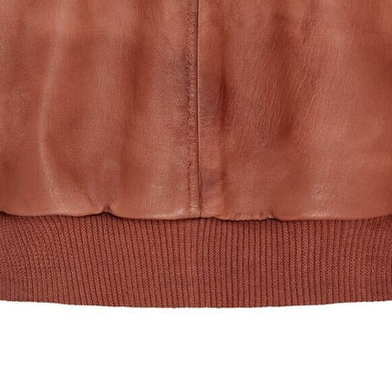 Mens Soft Leather MA-1 Varsity Bomber Jacket